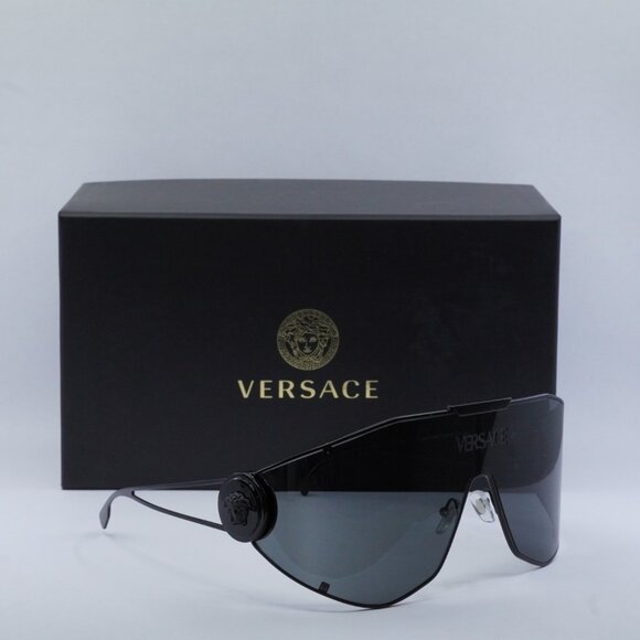 Versace VE2268 143387 Shield Sunglasses – Matte Black/Dark Grey - Picture 8 of 10
